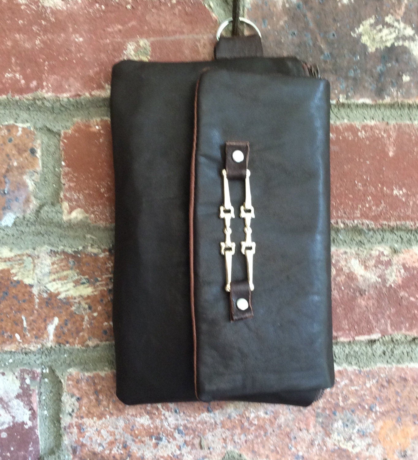 Equestrian Gifts Burgandy with Tan Saddles Equestrian horse Purse "Ride Along Bag" Wristlet Hands Free Belt Bag