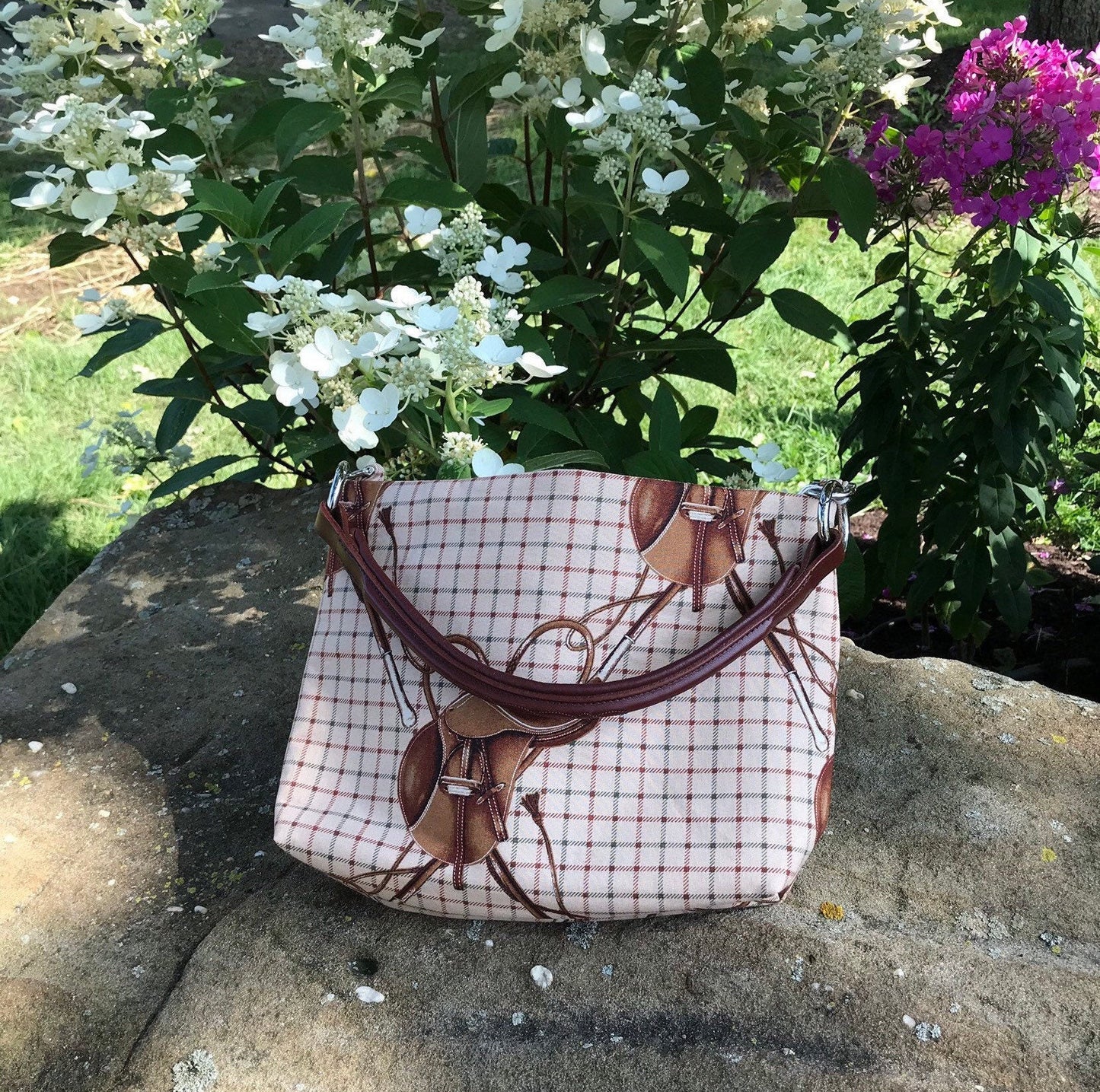 Equestrian Horse Handbag Purse Lauren Saddle Fabric