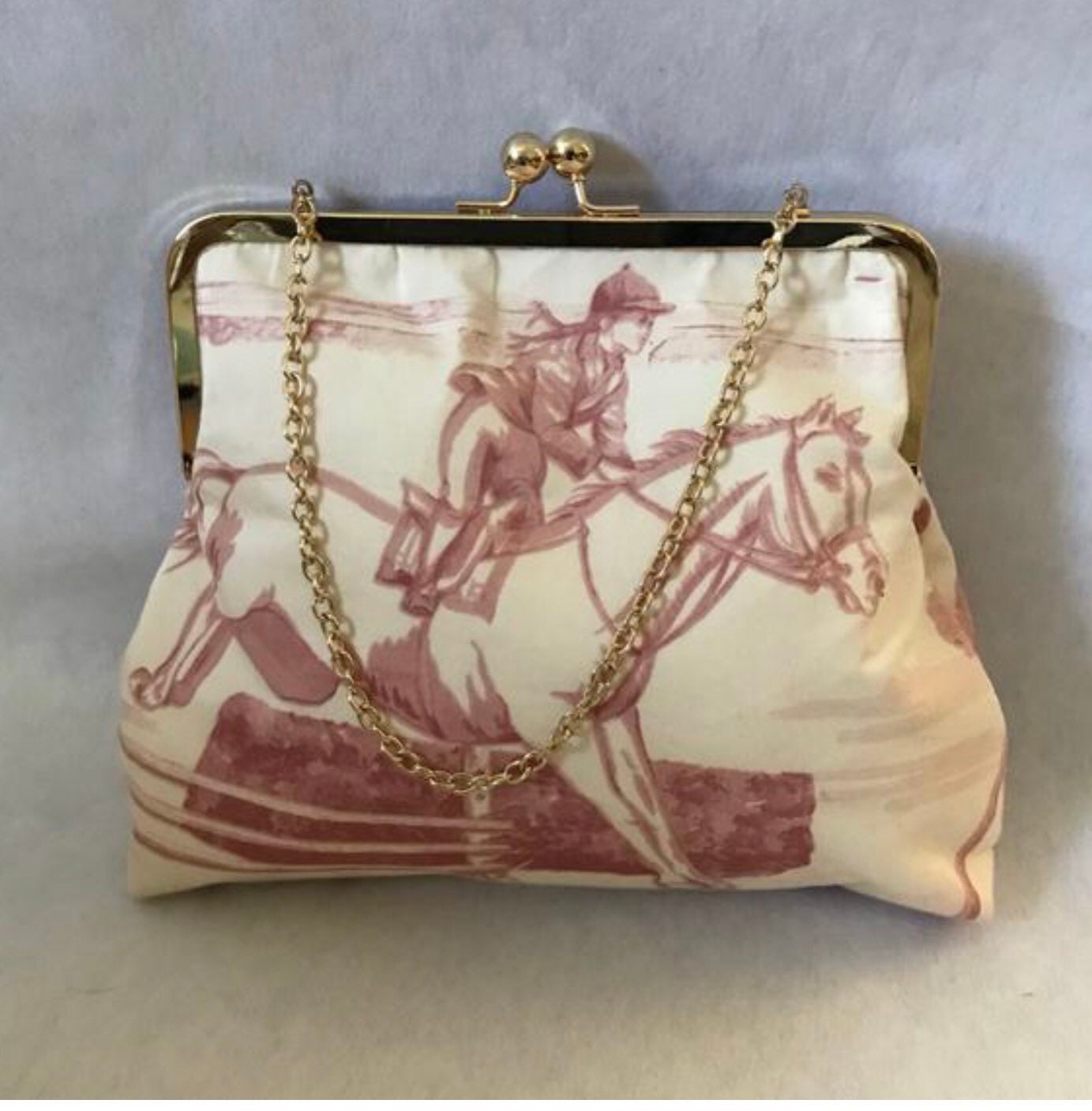 Horse Purse Equestrian Handbag Ralph Lauren fabric