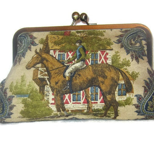 Horse Handbag Equestrian Race Horse and Jockey  Kentucky Derby Purse