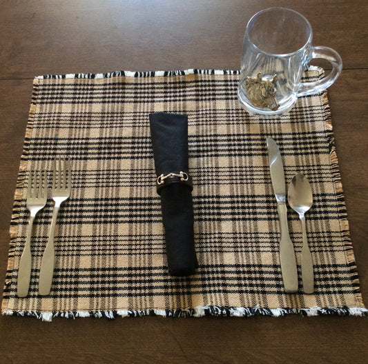Equestrian Horse  Placemats Horse Table Linens Plaid Blanket Horse