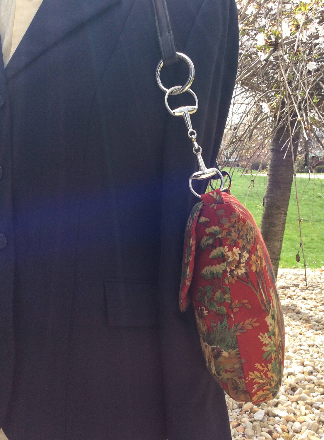 Equestrian Horse Purse Fox Hunt Handbag Purse Lauren Red Fabric Kentucky Derby Hunt Ball  Sustainably Sourced Fabric