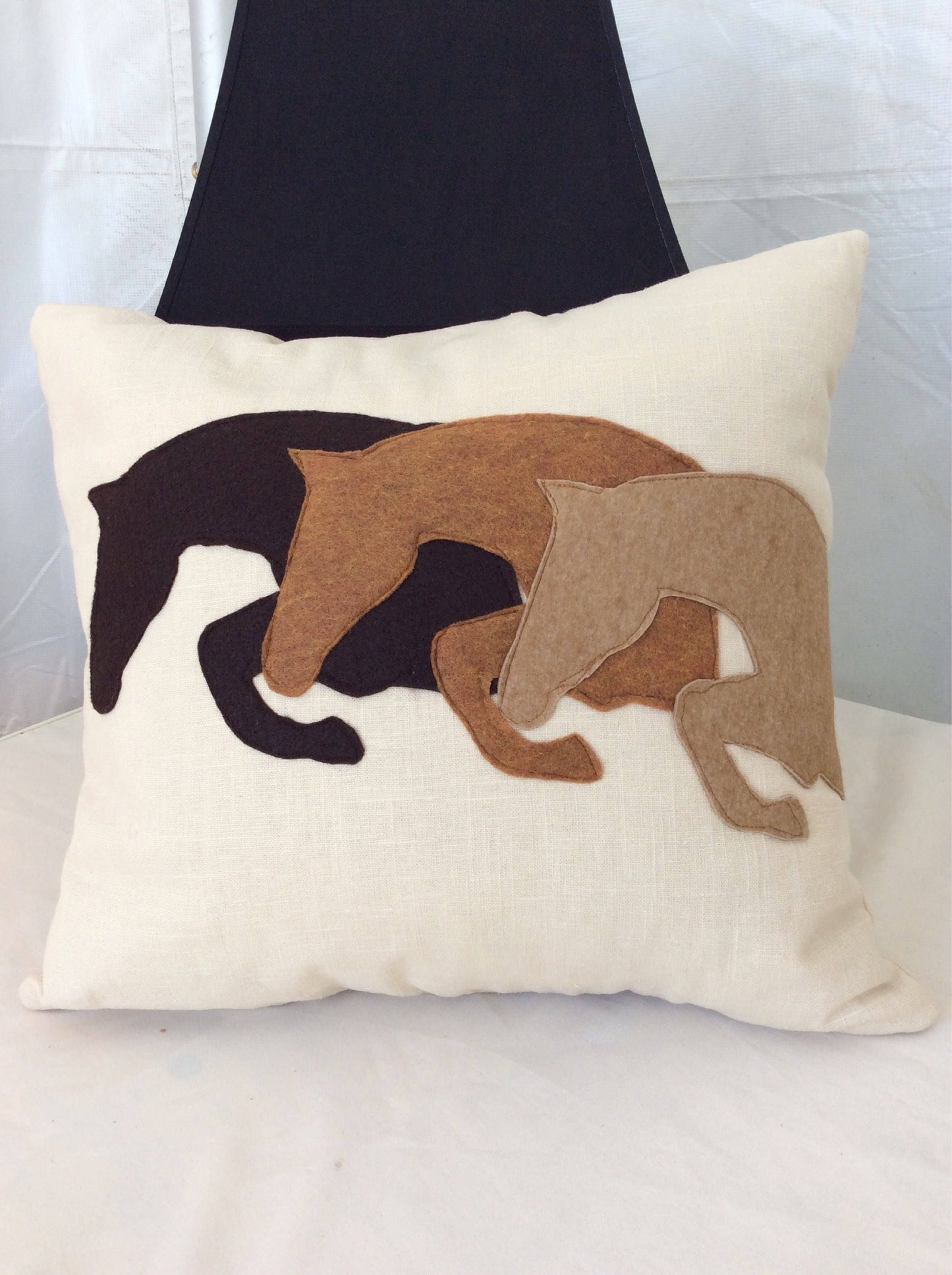 Equestrian Pillow Horse Pillow Horse Silhouette Pillow Equestrian Decor