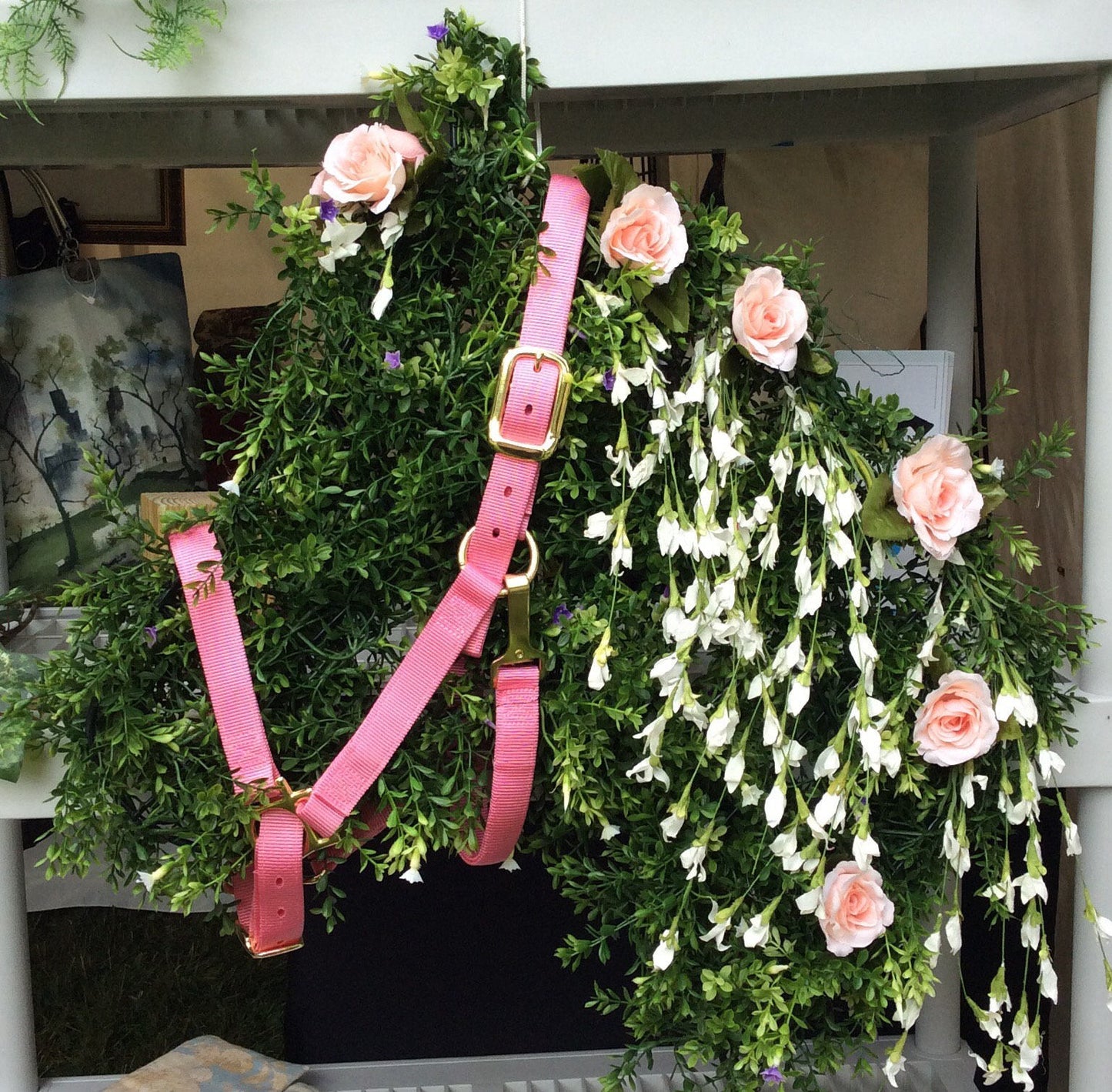 Horse Wreath Horse Head Equestrian Floral Wreath for Home or Wedding Wreath