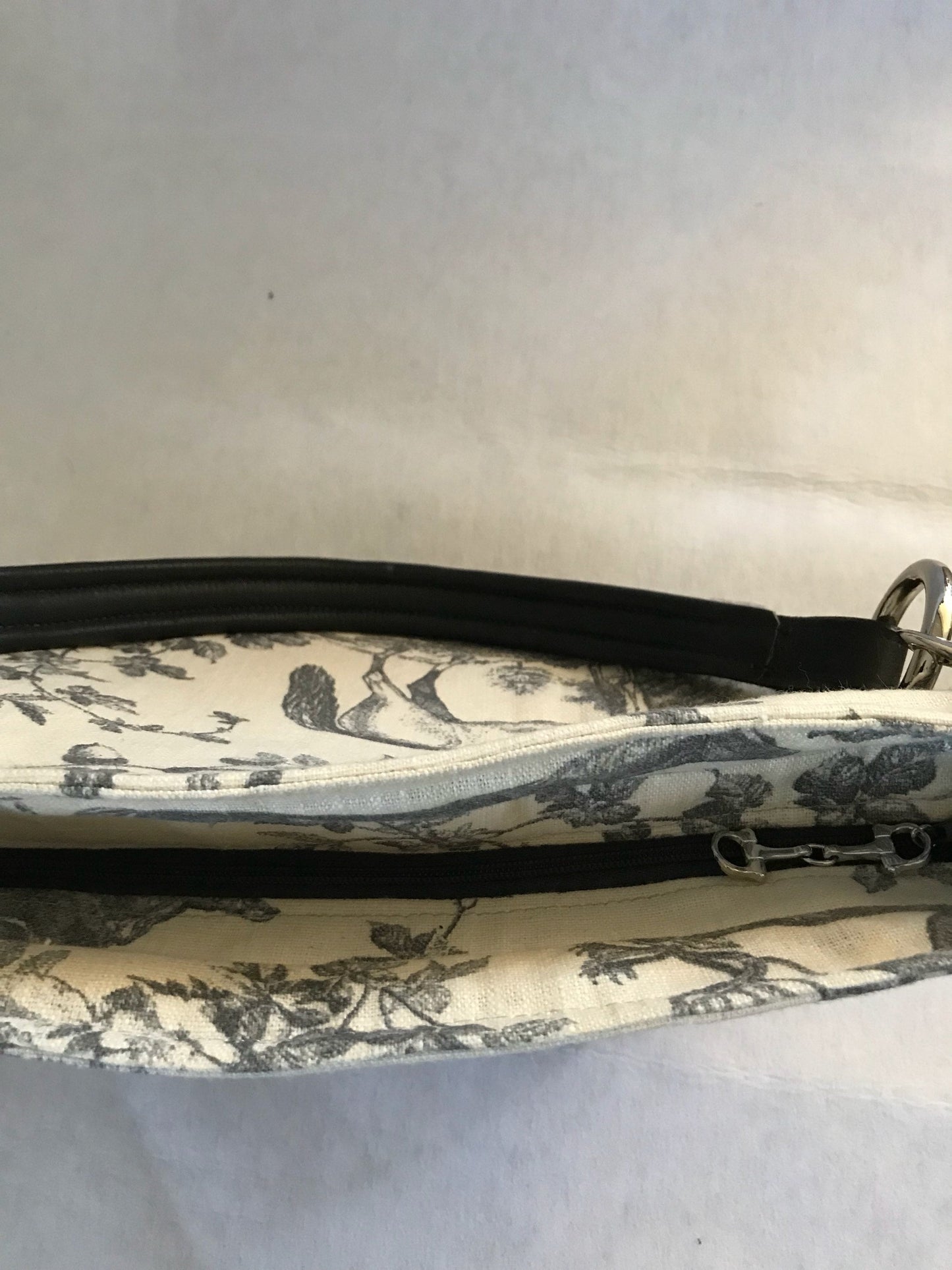 Horse Purse Equestrian Purse Grey Linen Equestrian Horse Handbag Purse with Bridle Handle Sustainable Purse