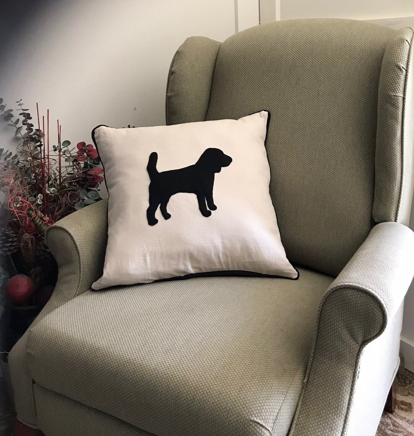 Horse Dog Silhouettes Fox and Hound Foxhunt Equestrian Horse Silhouette Animal Pillows