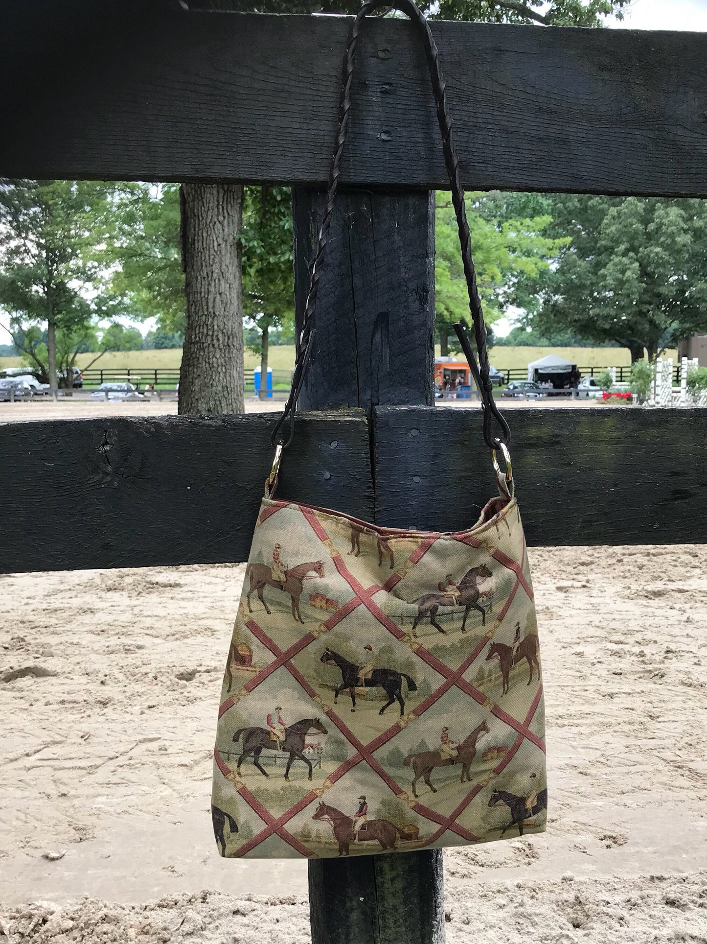 Equestrian Horse Handbag Tote Purse A Day at the Races Kentucky Derby Horse Racing