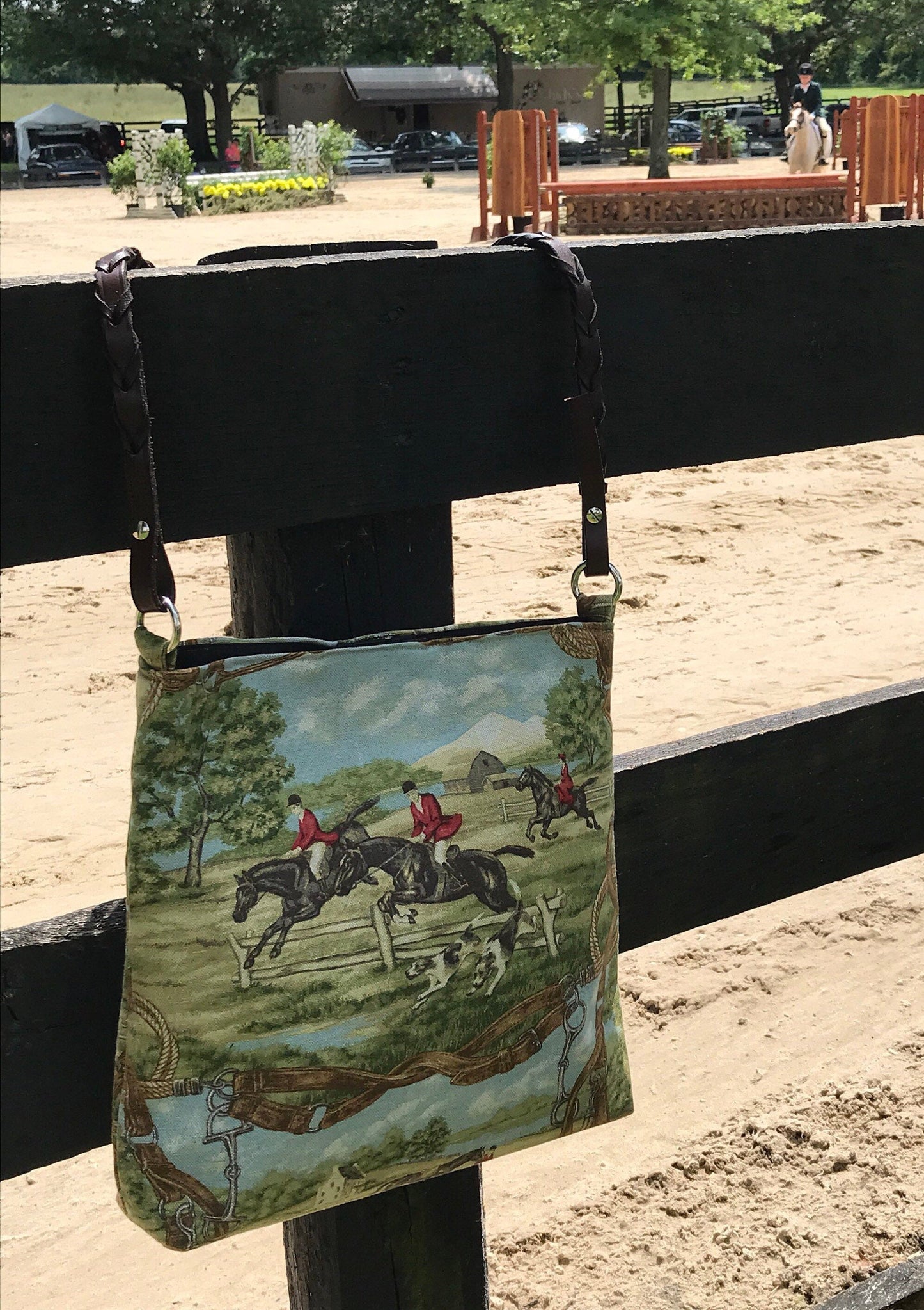 Equestrian Handbag Fox Hunt Handbag Horse Purse Sustainably Sourced Fabric