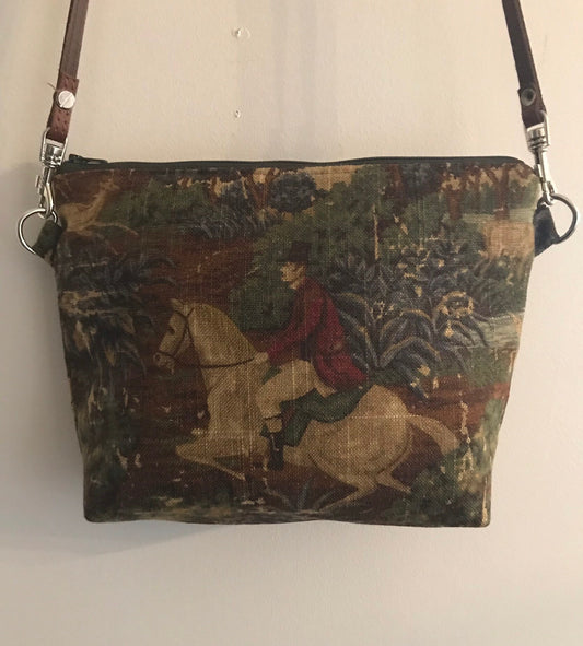 Equestrian Horse Handbag Crossbody Purse  Fox Hunt Purse Handbag Sustainably sourced