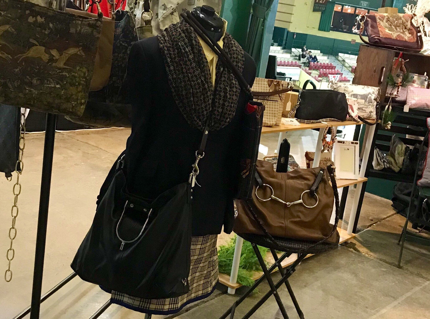 Black Leather Equestrian Spurs Handbag Horse Purse Kentucky Derby Sustainably Sourced Leather