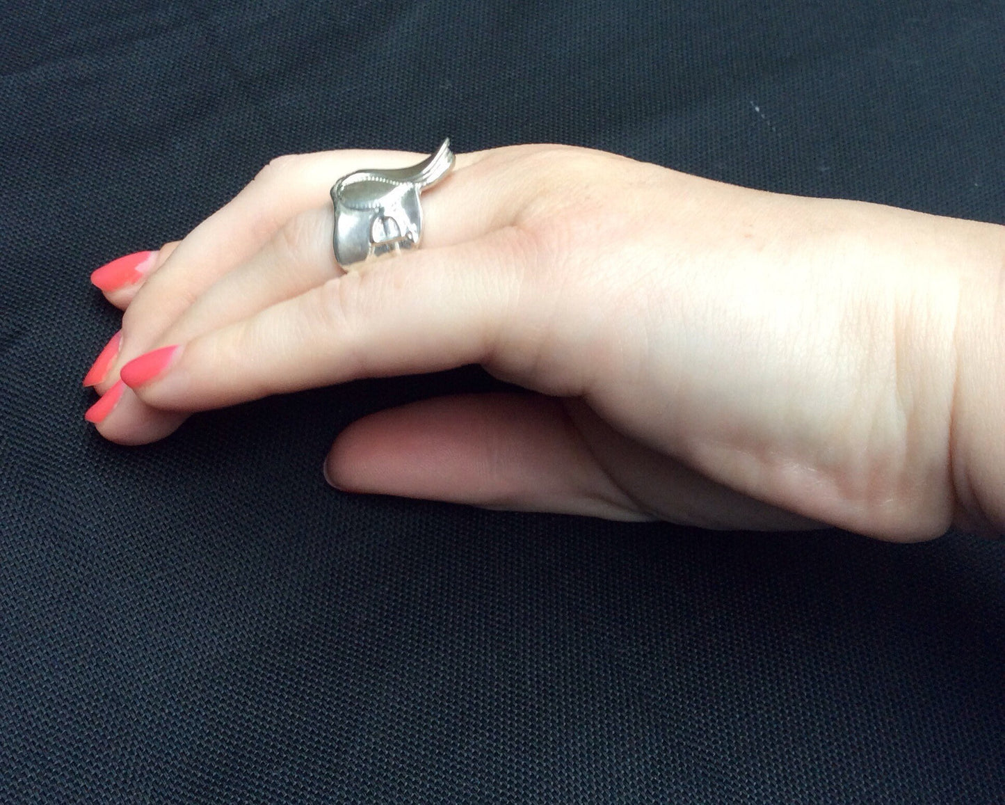 Sterling Saddle Ring Horse Ring Equestrian Ring Sterling Silver Equestrian Jewelry Valentines Gift