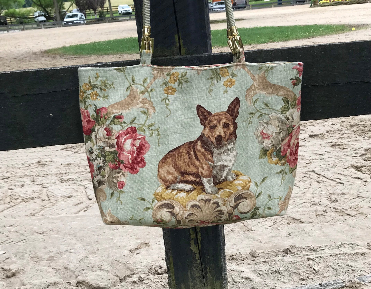 Corgi Purse  Dog Jack Russel Purse Handbag Equestrian Purse Tote Dog Purse Fox Hunt Purse