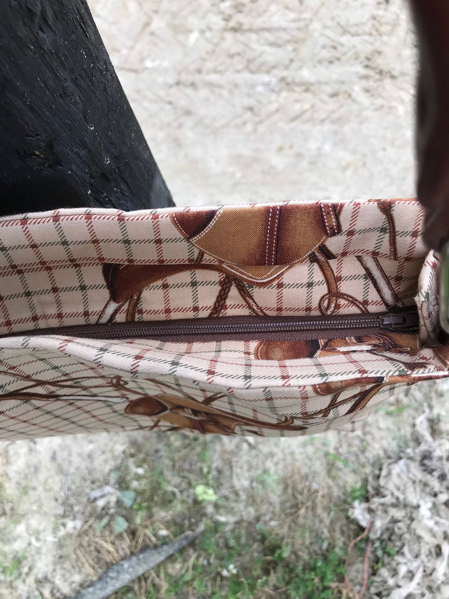 Equestrian Horse Handbag Purse Lauren Saddle Fabric