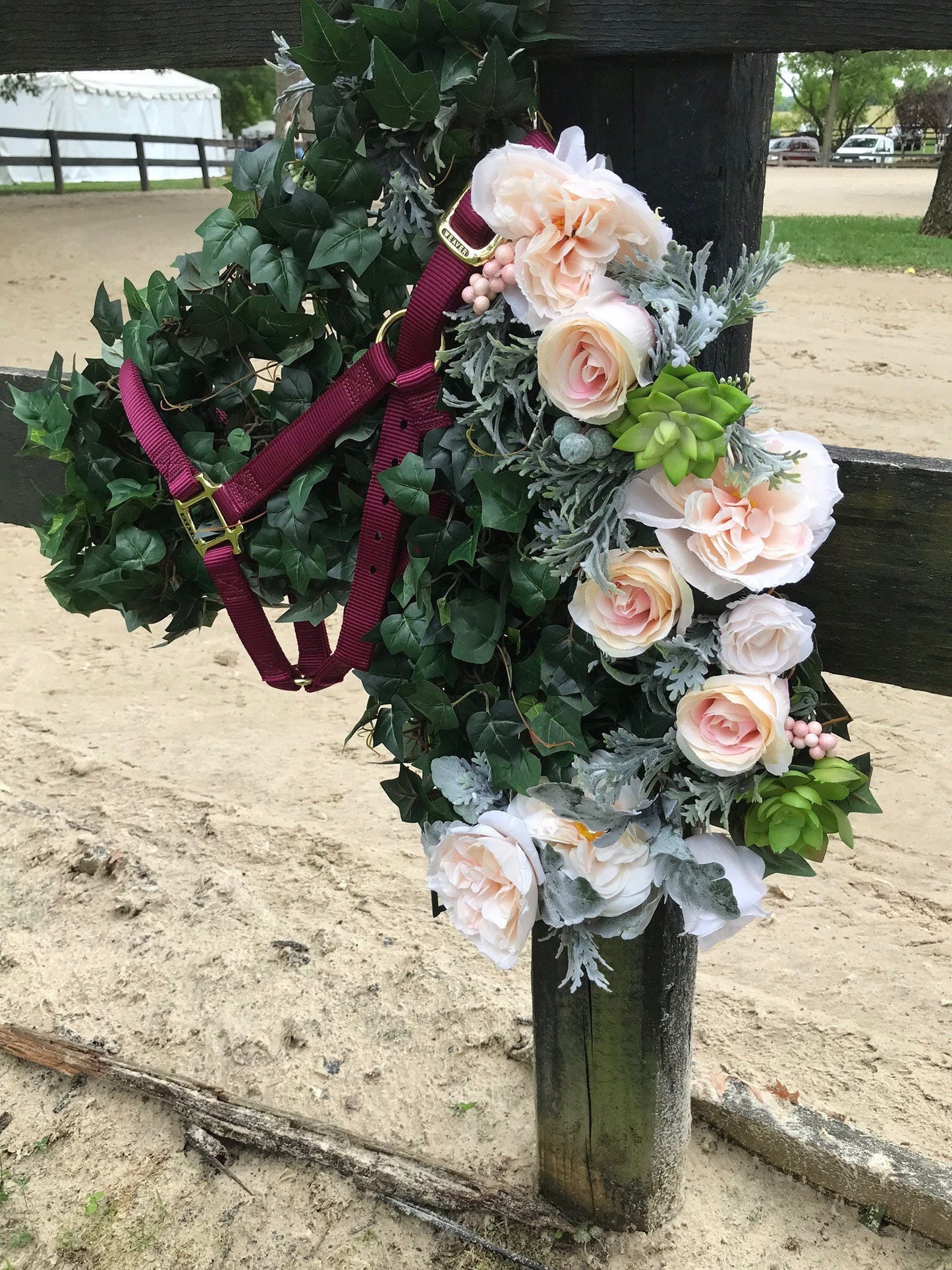 Equestrian HORSE  HEAD WREATH  Horse Decor Equestrian Gifts