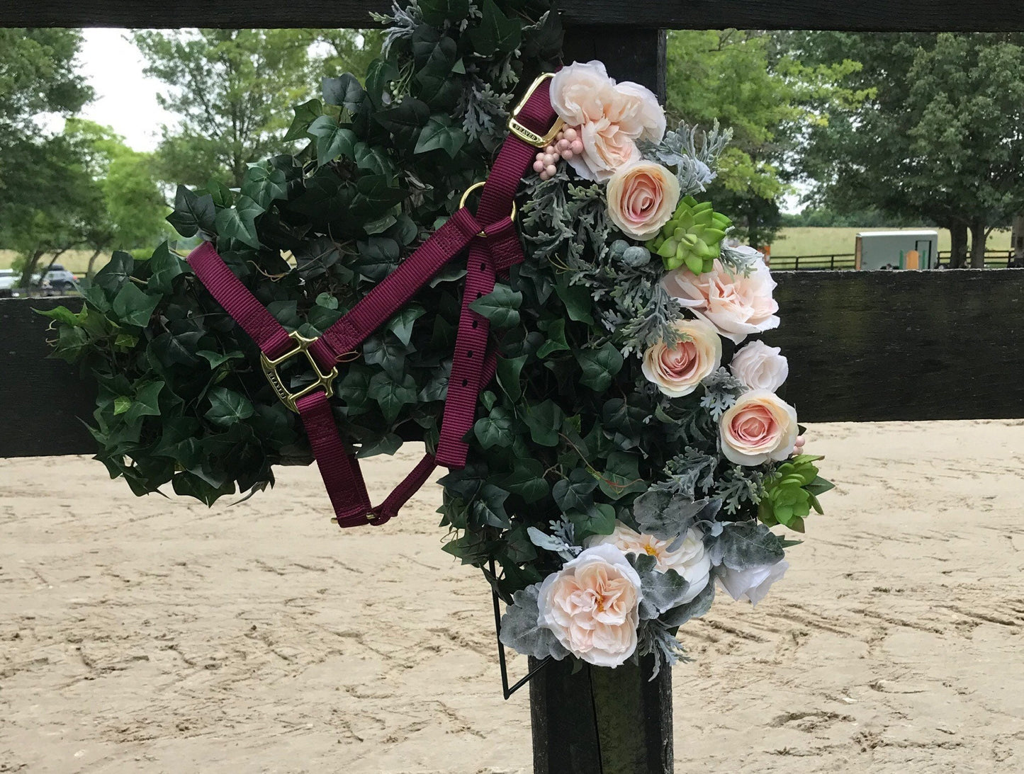Equestrian HORSE  HEAD WREATH  Horse Decor Equestrian Gifts