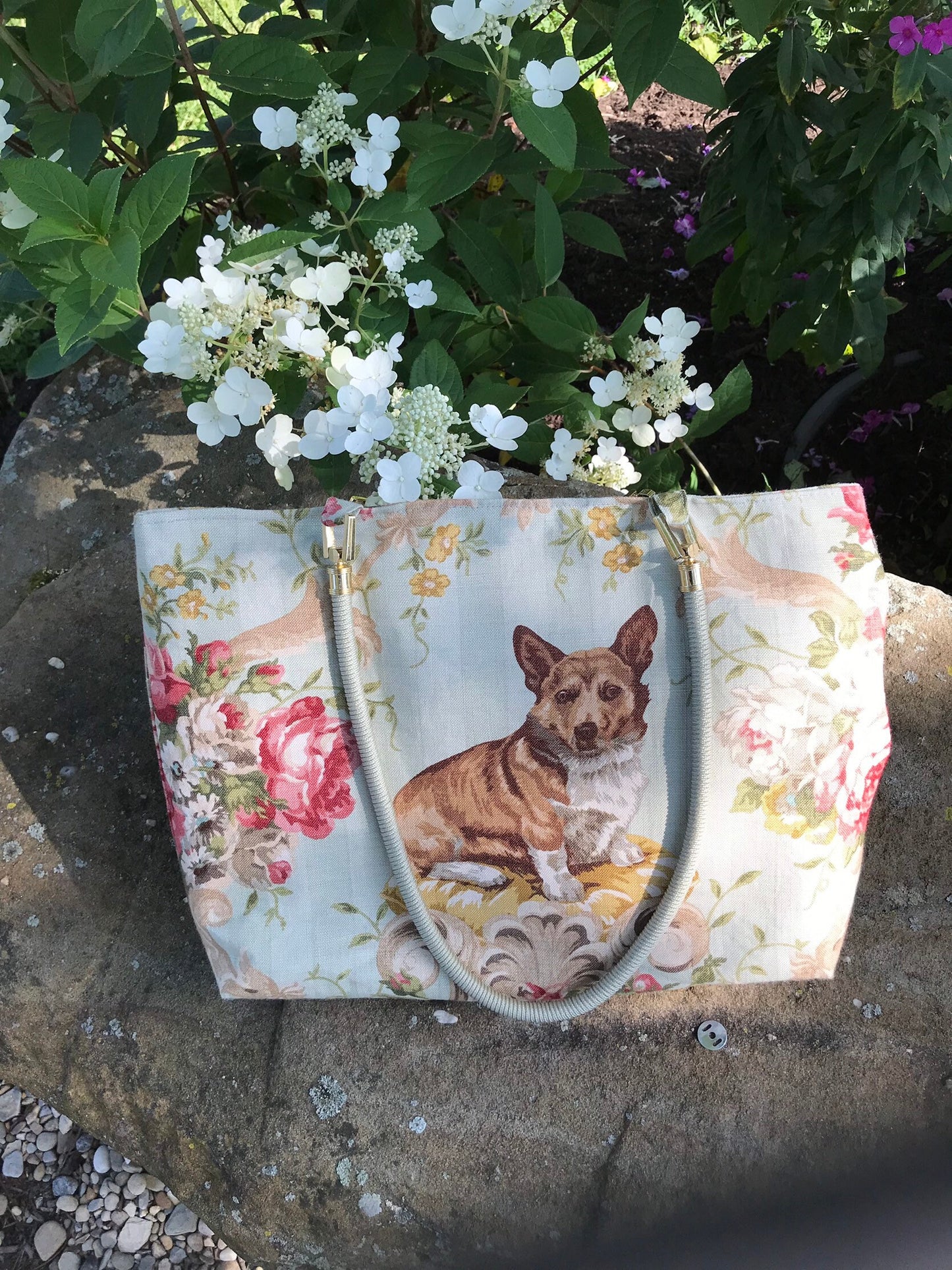 Corgi Purse  Dog Jack Russel Purse Handbag Equestrian Purse Tote Dog Purse Fox Hunt Purse