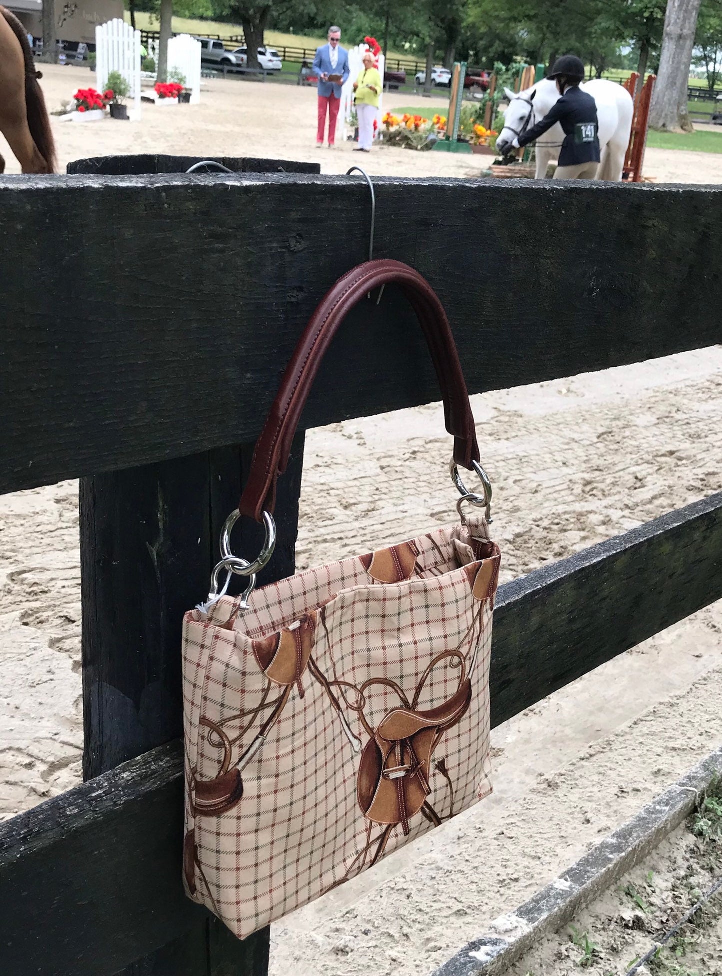 Equestrian Horse Handbag Purse Lauren Saddle Fabric