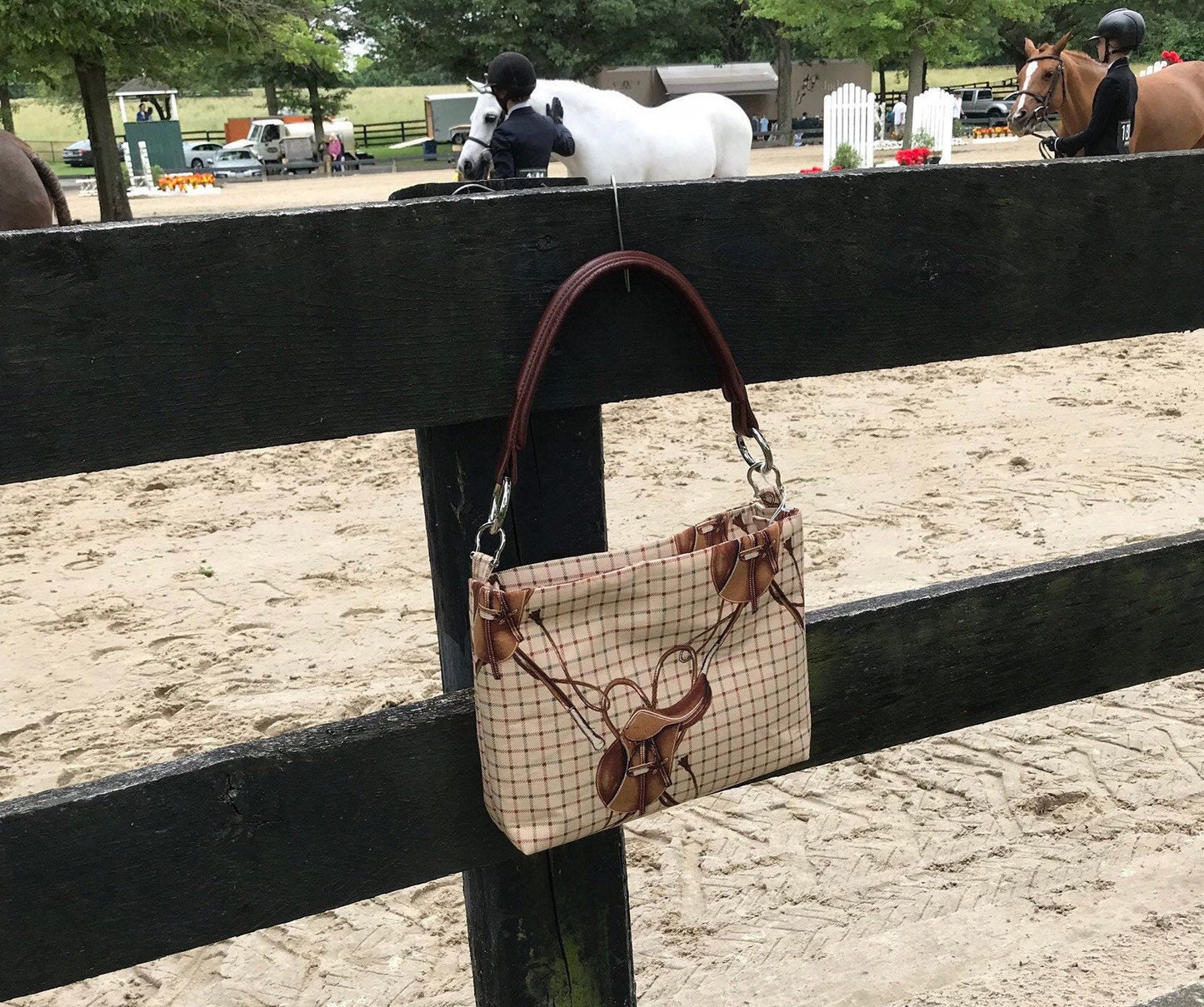 Equestrian Horse Handbag Purse Lauren Saddle Fabric