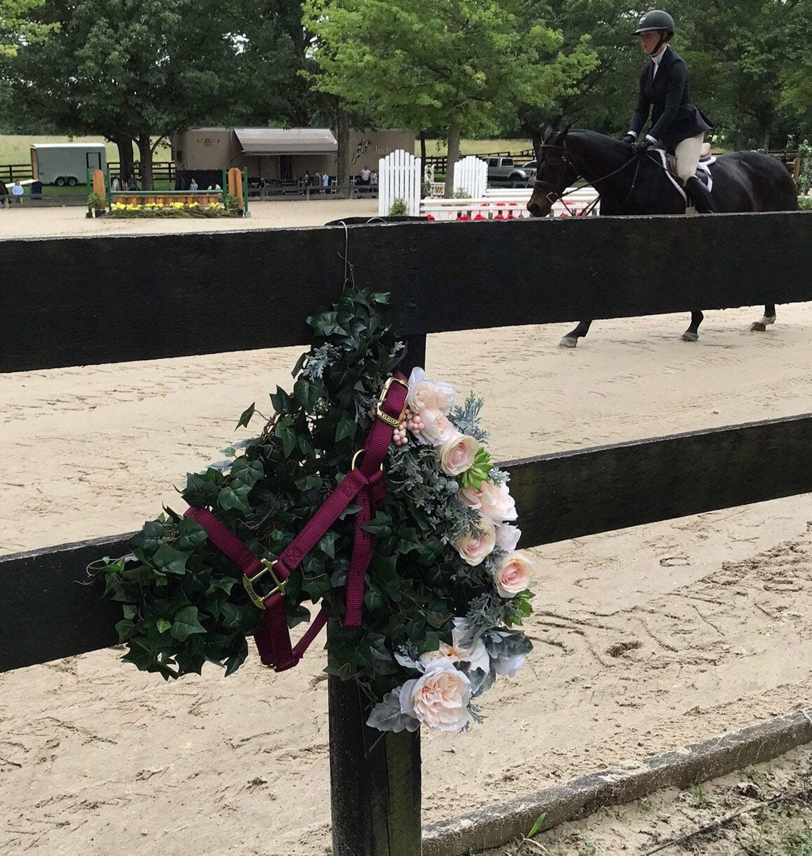 Equestrian HORSE  HEAD WREATH  Horse Decor Equestrian Gifts