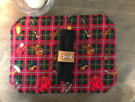Horse Placemats Equestrian Placemats Gifts Christmas Placemats Fox Hunt Table Setting Set of 4
