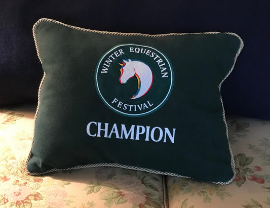 Custom Horse Pillows Equestrian Pillows from Horse Blankets and Award  Coolers Horse Show Prize