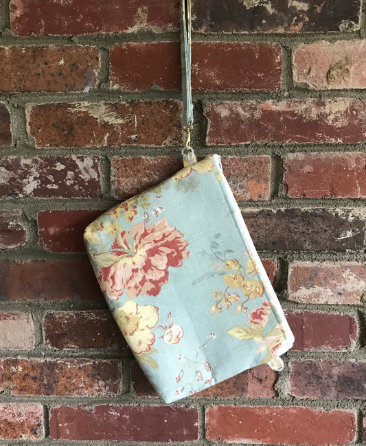 Lauren Purse Floral Fabric Flower Clutch Wristlet  Handbag