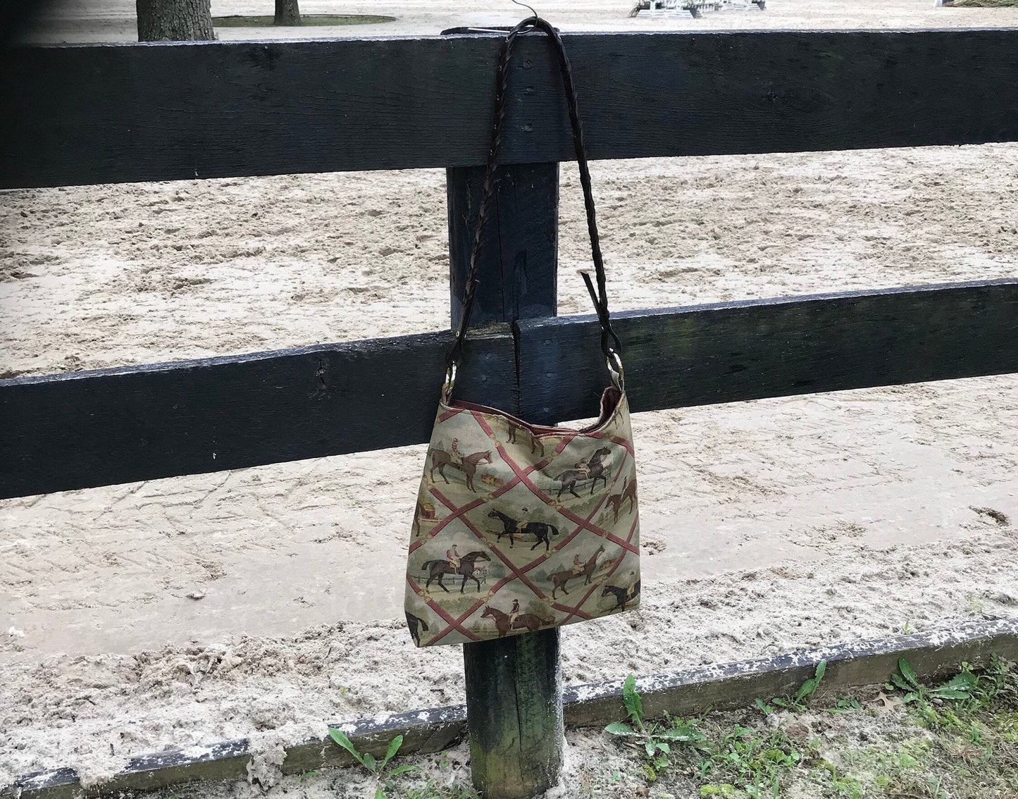 Equestrian Horse Handbag Tote Purse A Day at the Races Kentucky Derby Horse Racing