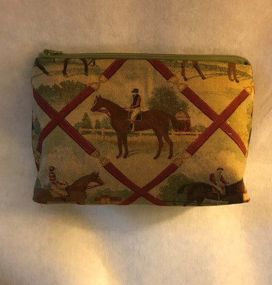 Equestrian Horse  Purse Cosmetic Bag Horse Clutch Equestrian Purse Kentucky Derby