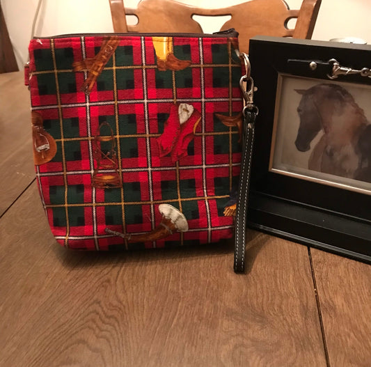 Equestrian Horse Purse Handbag Horse phone carrier wristlet Fox Hunt Purse