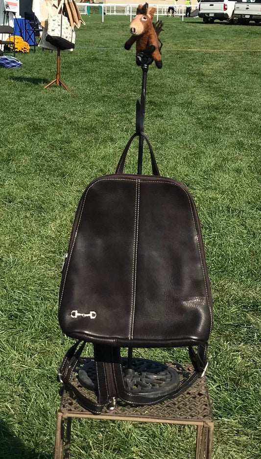 Horse Leather Backpack Equestrian Backpack Mini Backpack