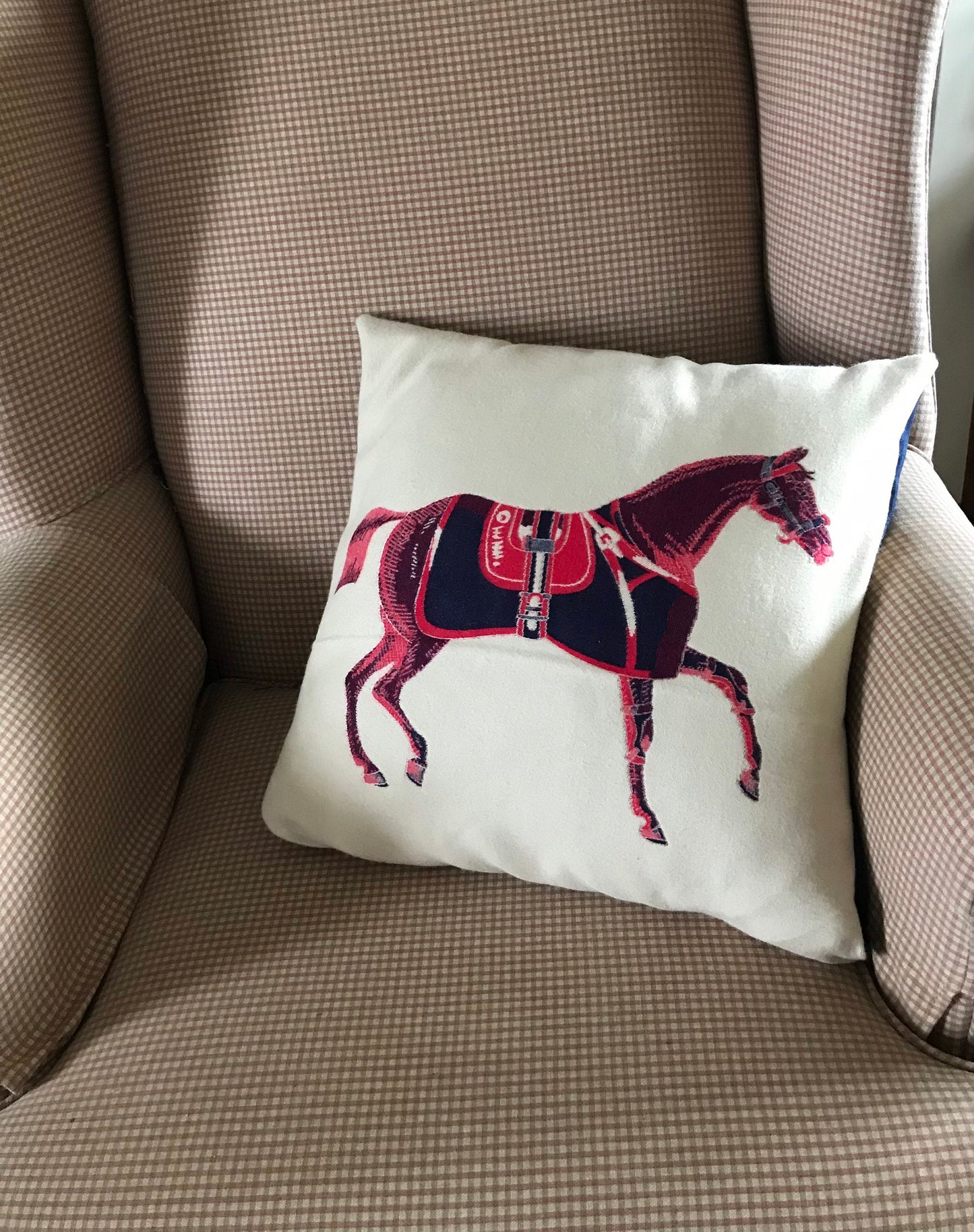 Equestrian Horse Pillow Equestrian Decor Kentucky Derby Pillow