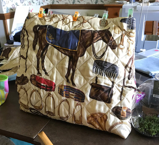 Equestrian Fox Hunt Horse  Purse Handbag Lauren Fabric Sustainably Sourced Fabric