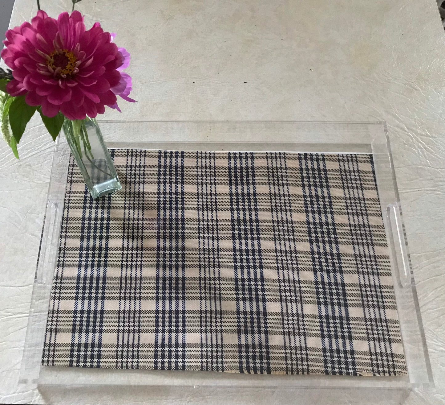 Equestrian Horse Serving Tray Lucite Acrylic Fox Hunt Tray