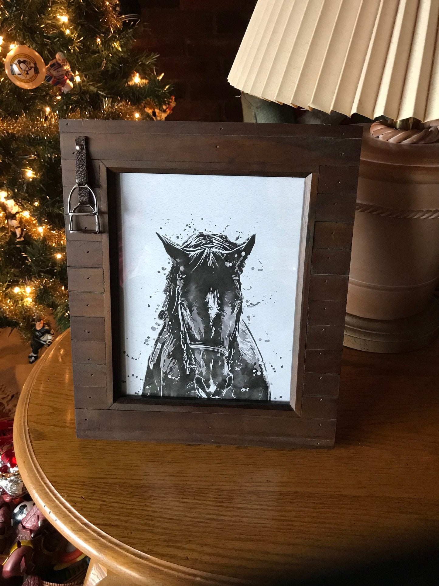 Equestrian Horse Picture Frame 8 x10 Brown Wooden Frame