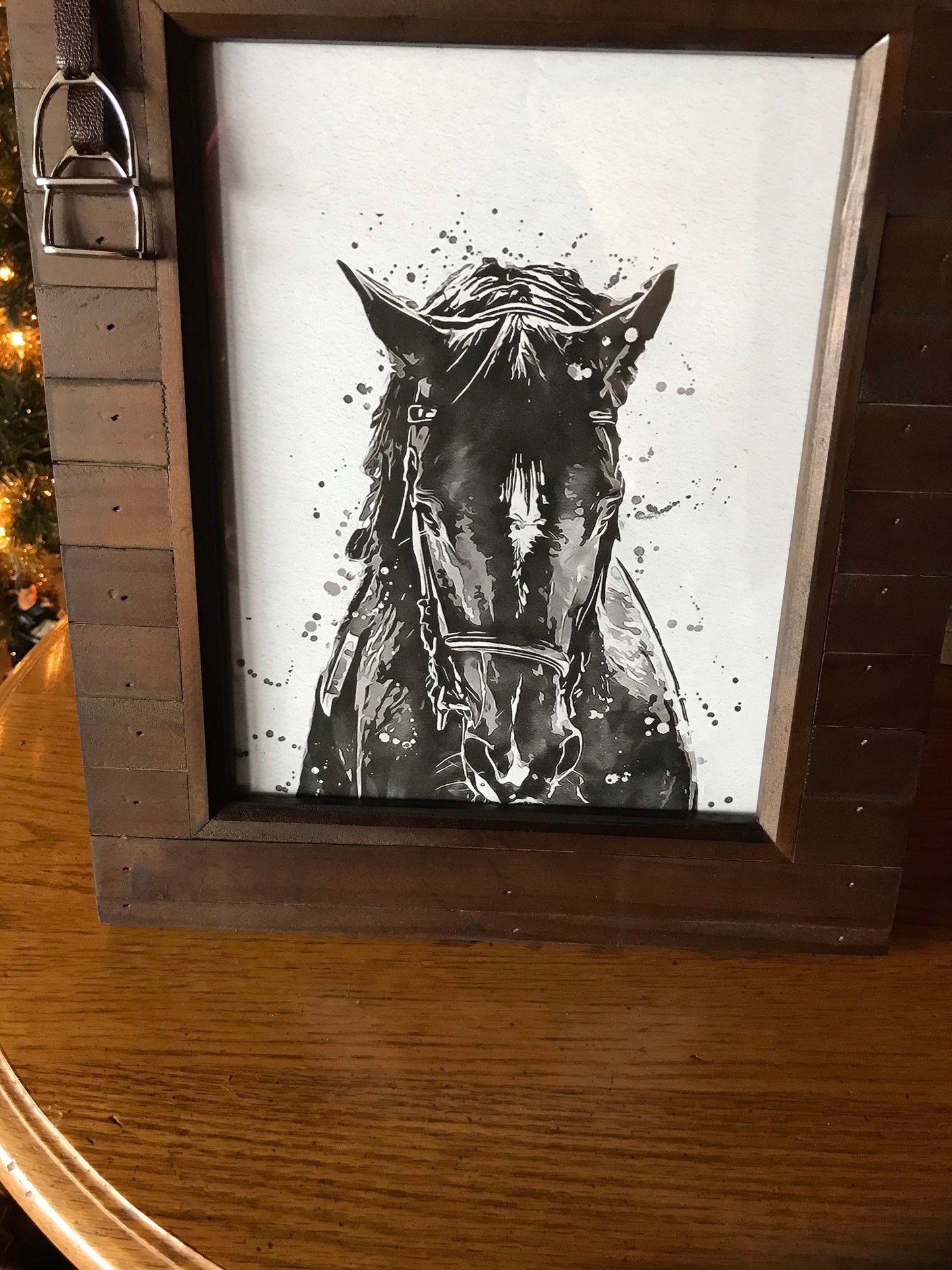 Equestrian Horse Picture Frame 8 x10 Brown Wooden Frame