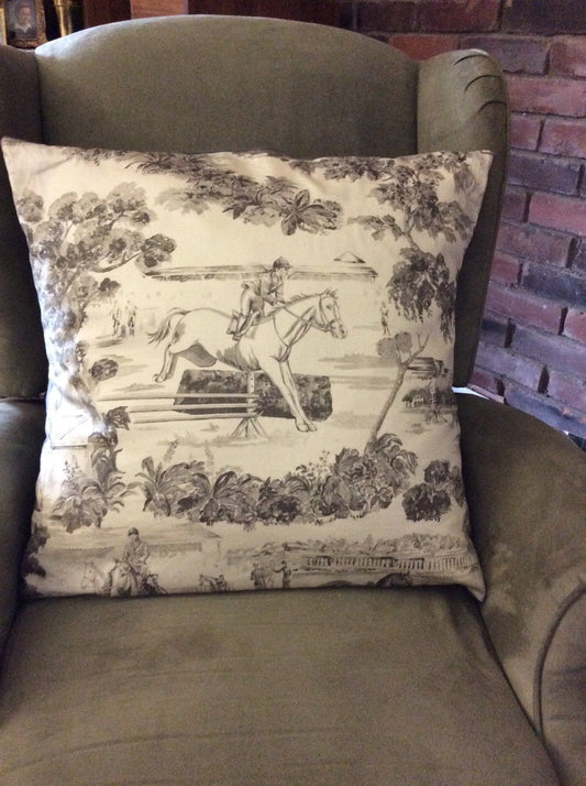 Horse Pillow Equestrian Pillow made from Ralph Lauren Fabric Equestrian Linens