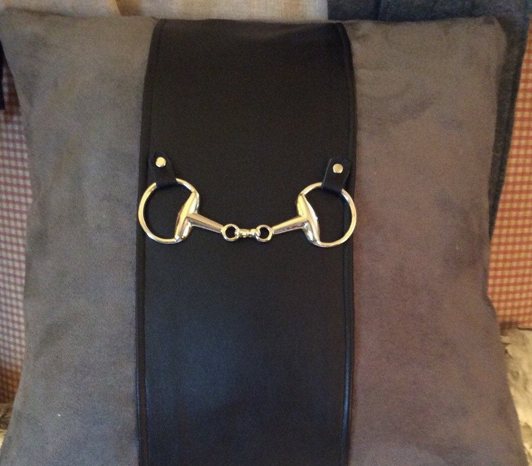 Equestrian Pillow Horse Pillow Horse Home Decor Horse Bit Leather Pillow 18”