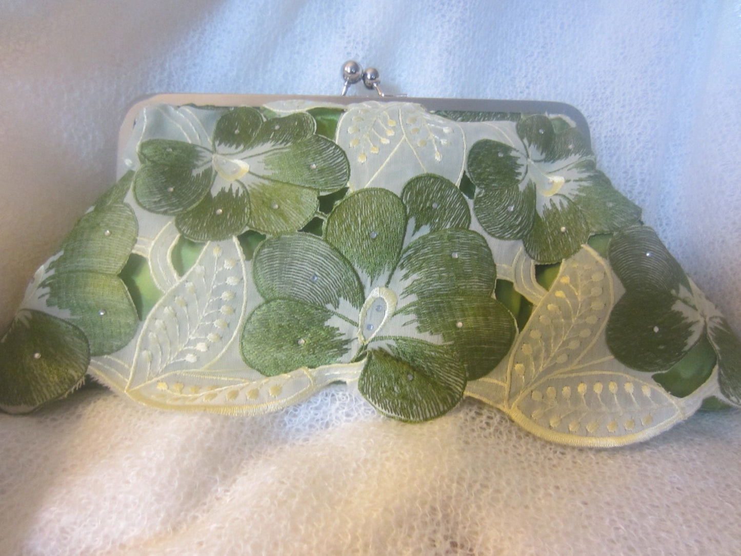 Embroidered Floral Handbag Wedding Prom Clutch Purse